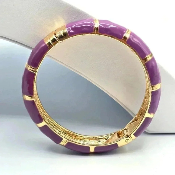 Purple Gold Cuff Solid Metal Snap Fashion Boho Retro Jewelry Bracelet B25 - Picture 1 of 5
